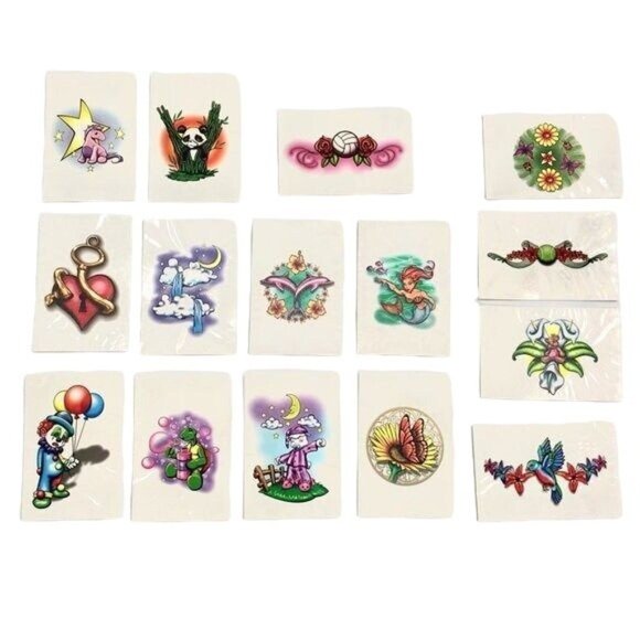American Traditional Y2K Temporary Tattoo Bundle Early 2000s Festival Rave Party - Picture 2 of 7